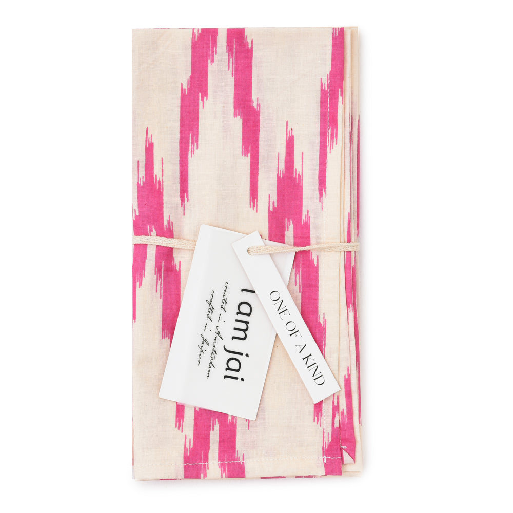 Katoenen Servetten ikat roze