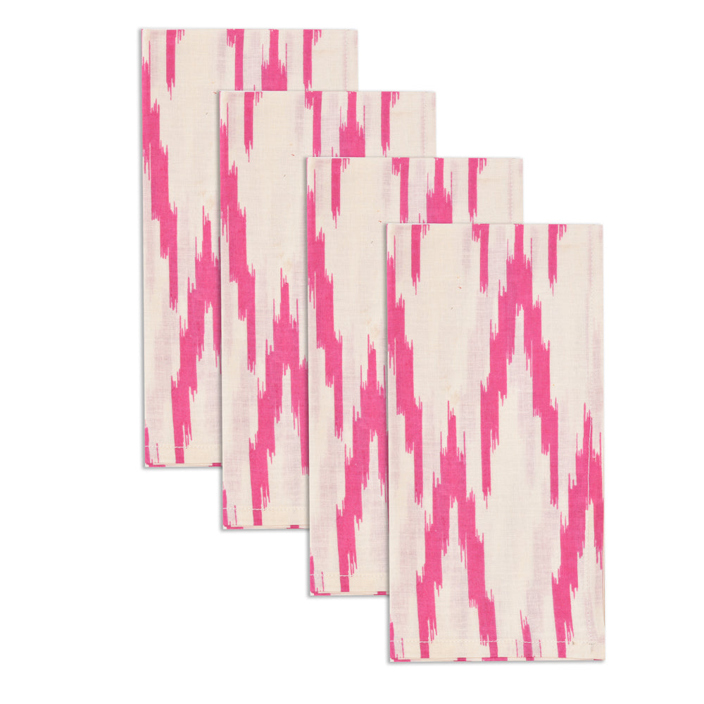 Katoenen Servetten ikat roze