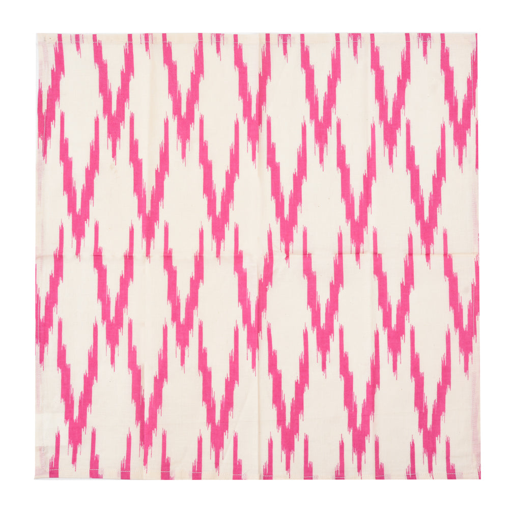 Katoenen Servetten ikat roze