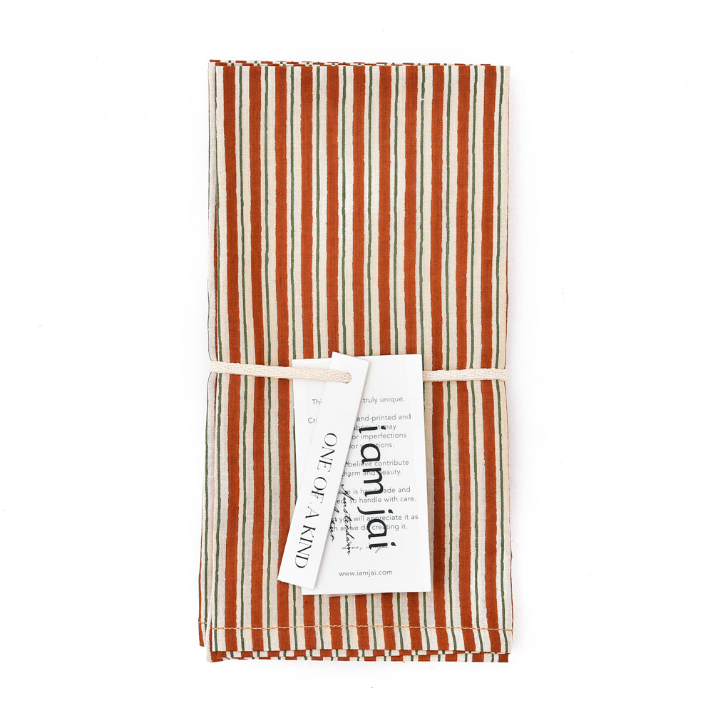 Katoenen Streep Servetten Bruin