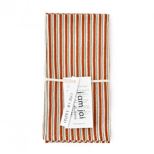 Katoenen Streep Servetten Bruin