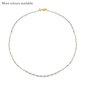 Kettel Edelsteen Ketting Lang licht blauw
