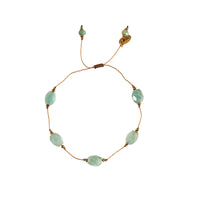 Koord Armband Met Edelstenen Amazoniet