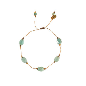Koord Armband Met Edelstenen Amazoniet
