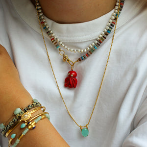 Koord Armband Met Edelstenen Amazoniet