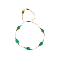 Koord Armband Met Edelstenen Groene Onyx