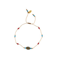 Koord Armband Met Edelstenen Labradoriet Ovaal