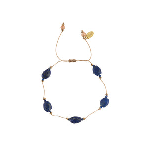 Koord Armband Met Edelstenen Lapis Lazuli