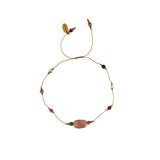 Koord Armband Met Edelstenen Roze Maansteen