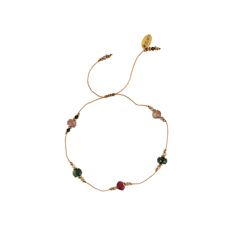 Koord Armband Met Edelstenen Tourmalijn
