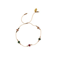 Koord Armband Met Edelstenen Tourmalijn