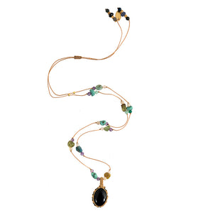 Koord Ketting Met Edelstenen Black Onyx