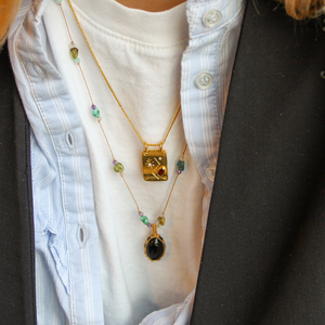 Koord Ketting Met Edelstenen Black Onyx