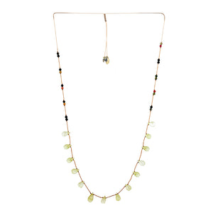 Koord Ketting Met Edelstenen Druppels