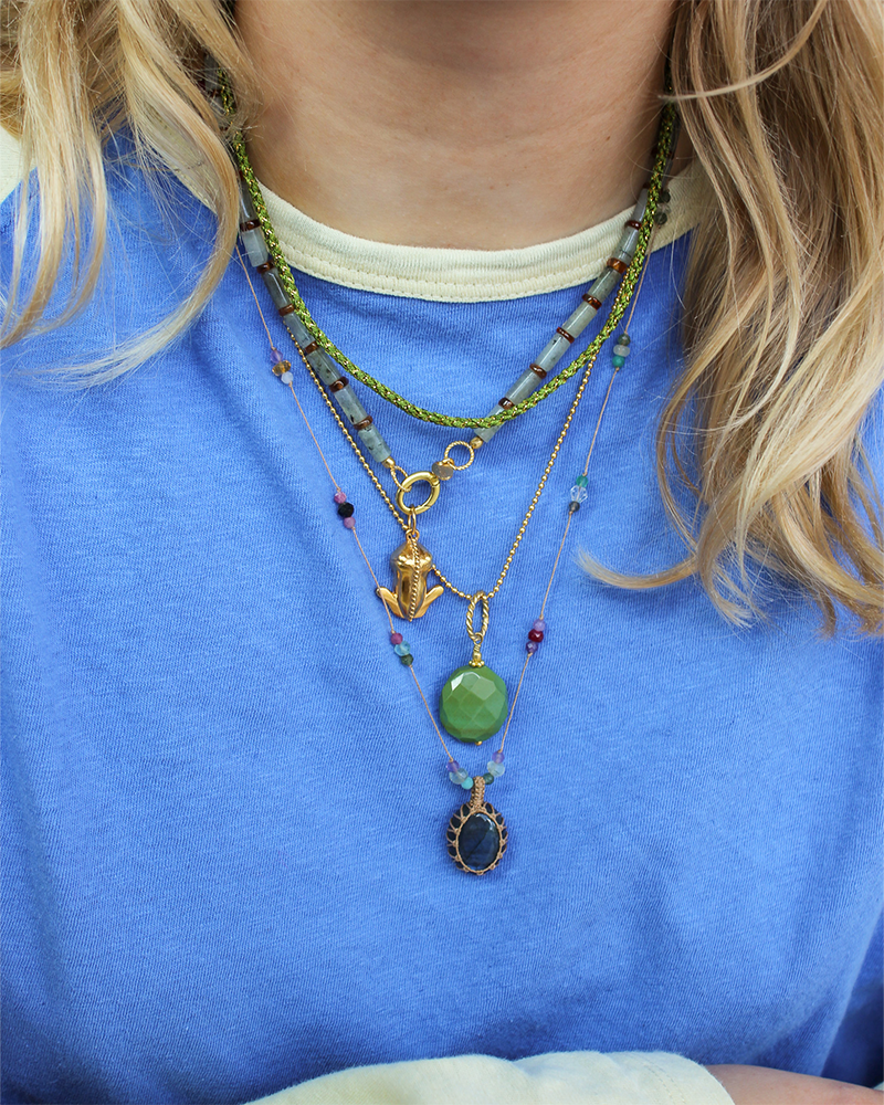 Koord Ketting Met Edelstenen Labradoriet