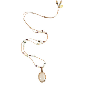 Koord Ketting Met Edelstenen Maansteen