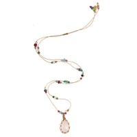 Koord Ketting Met Edelstenen Rozenkwarts