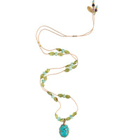Koord Ketting Met Edelstenen Turquoise