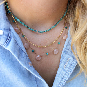 Koord ketting aqua