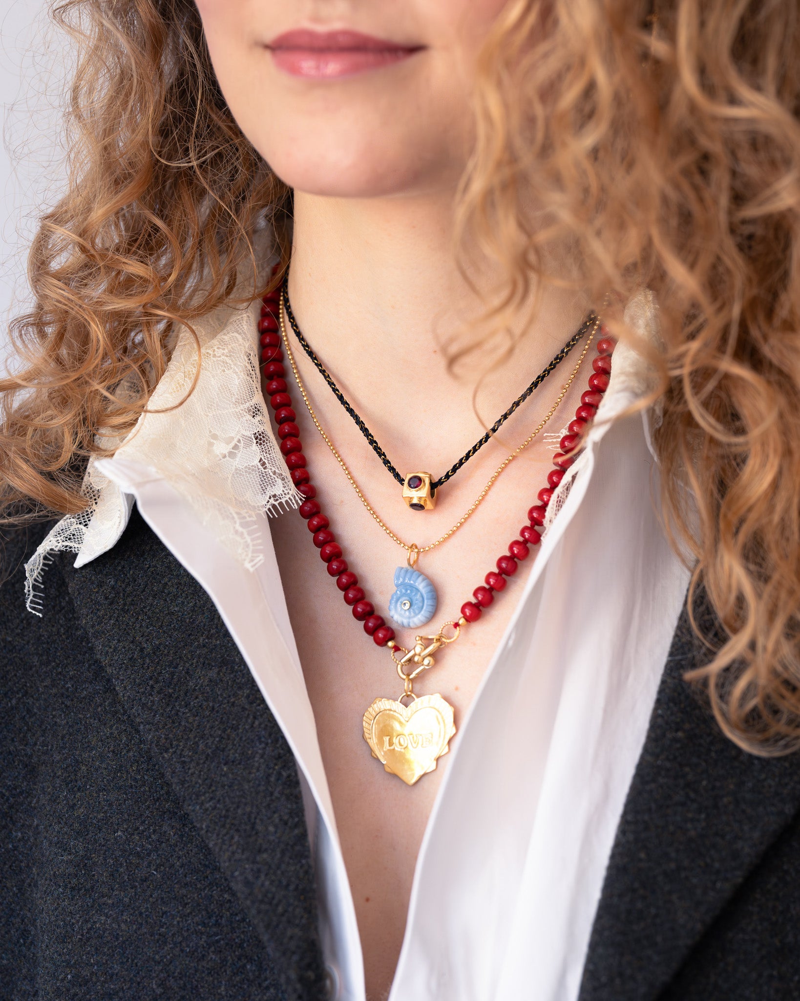Koraal Ketting Handgeknoopt Donut