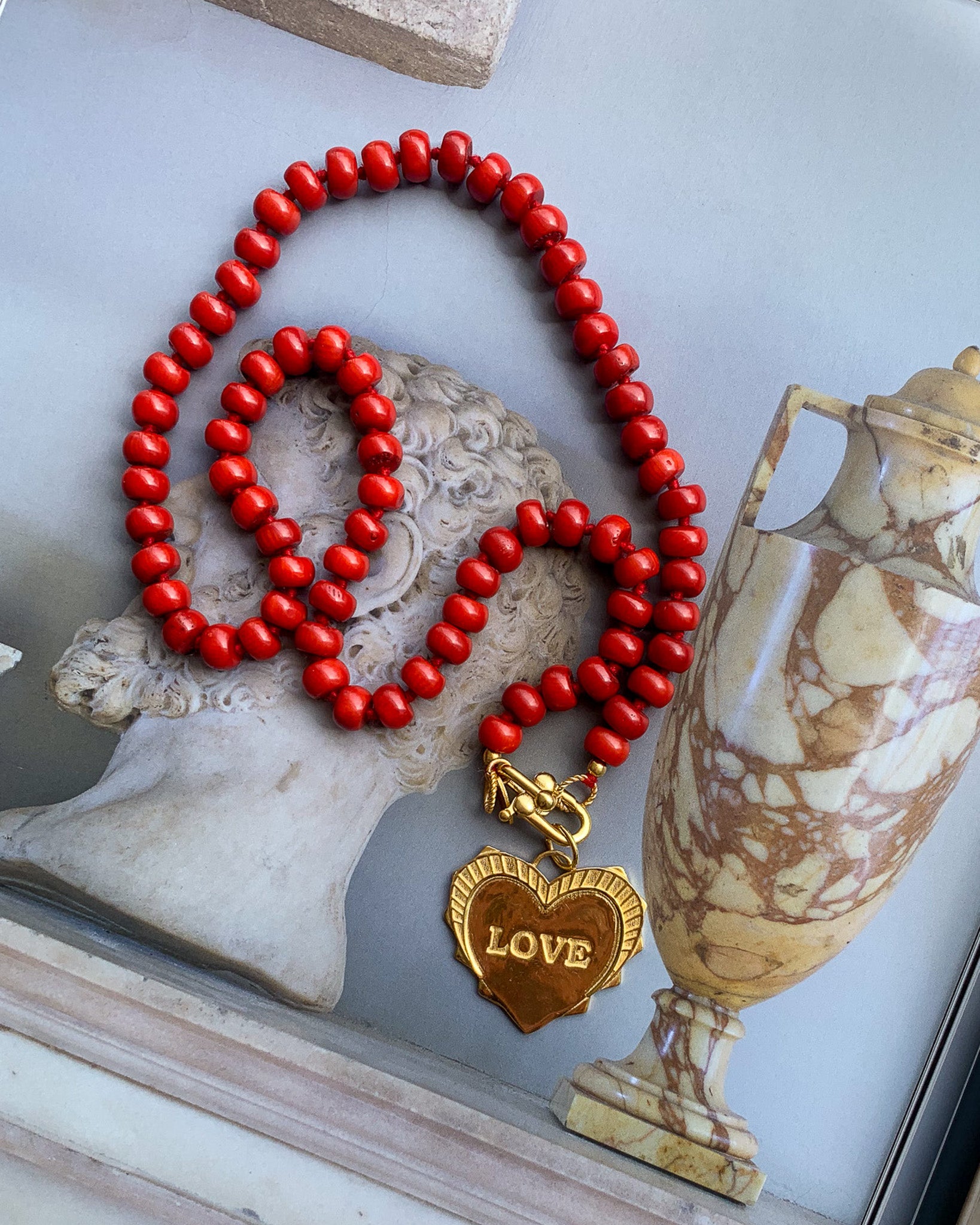Koraal Ketting Handgeknoopt Donut