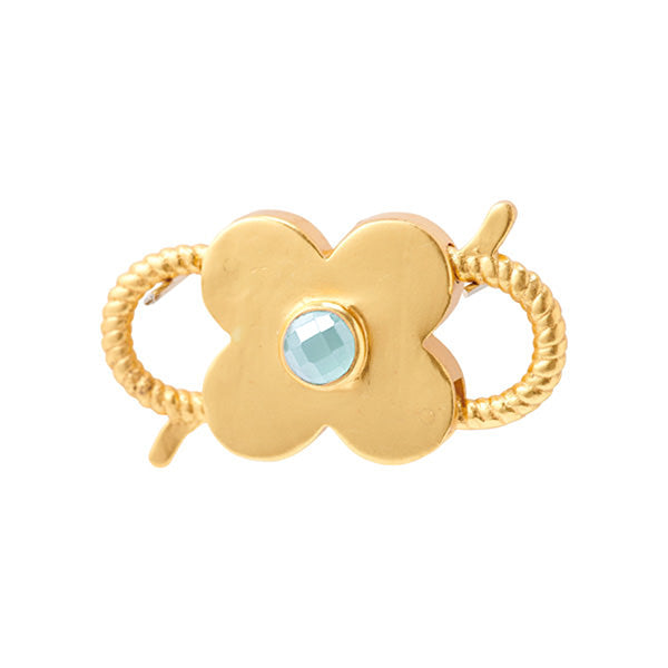 Oval Flower Lock With Stone
