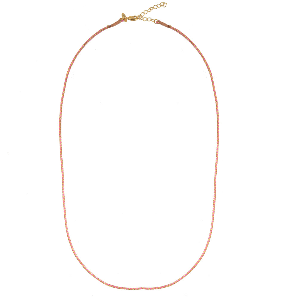 Licht Roze Koord Ketting Met Slotje