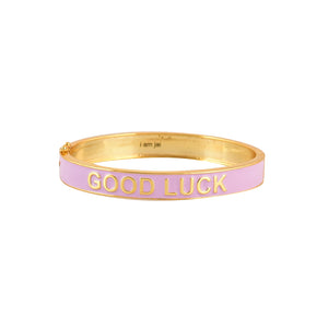 Lila Emaille Bangle Good Luck