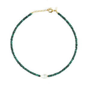 Malachiet Edelstenen Ketting Parel