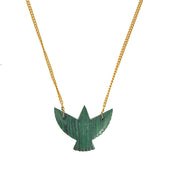 Malachiet Vogel Ketting goud