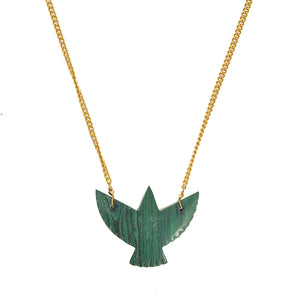 Malachiet Vogel Ketting goud