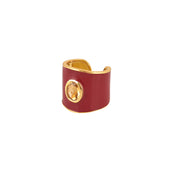 Maroon Emaille Ring Citrien Steen