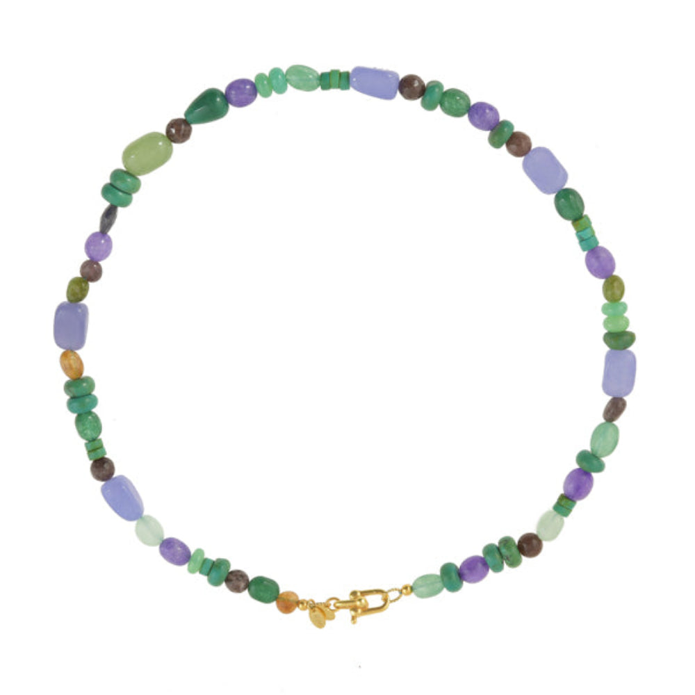 Multi Jade Edelstenen Ketting Blauw Groen