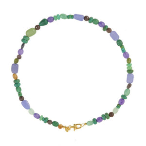 Multi Jade Edelstenen Ketting Blauw Groen