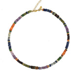 Multi Platte Edelstenen Ketting