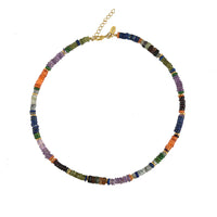Multi Platte Edelstenen Ketting