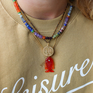 Multi Platte Edelstenen Ketting