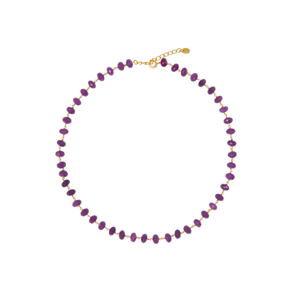  small necklace With purple Jade Beads for woman