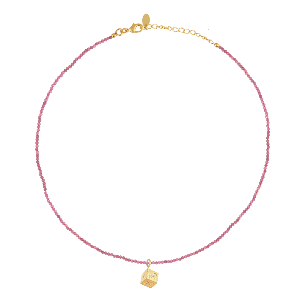 Fijne Roze Toermalijn Ketting Bedels