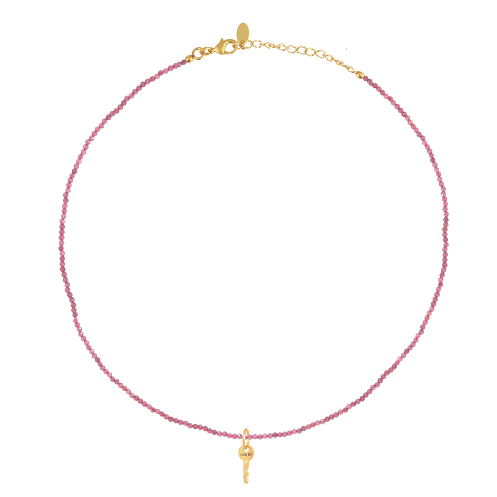 Fijne Roze Toermalijn Ketting Bedels
