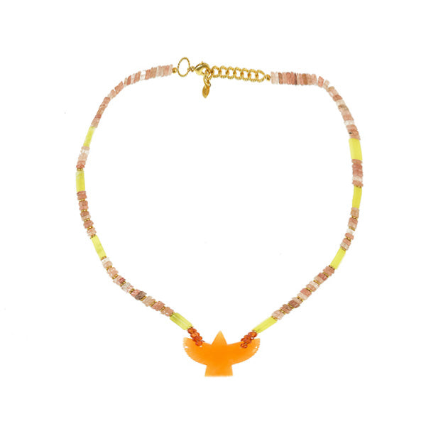 Gemstone Carnelian Necklace Bird