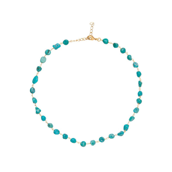 Real Turquoise Thumble Shape Necklace