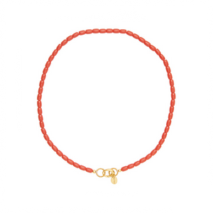 Tube Red Coral Beads necklace for woman