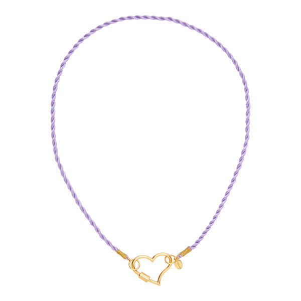 Satin Cord Necklace With Heart Lock