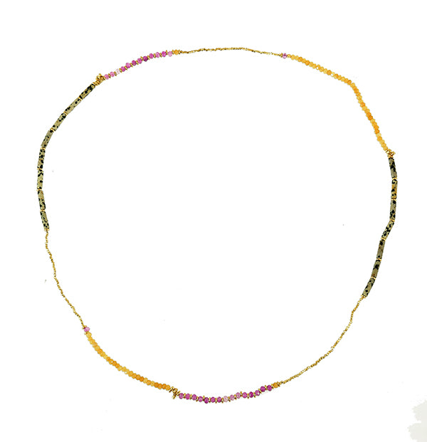 Multi Stone Necklace Long