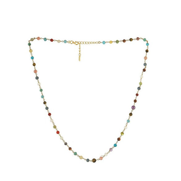Multi Color Stones Beads Necklace 