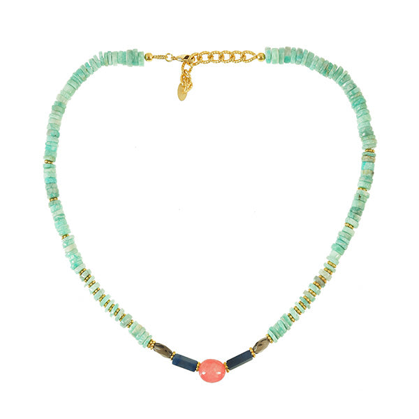 Faceted Amazonite Stones Necklace