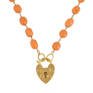 Oranje Jade Edelsteen Ketting Met Hart slot