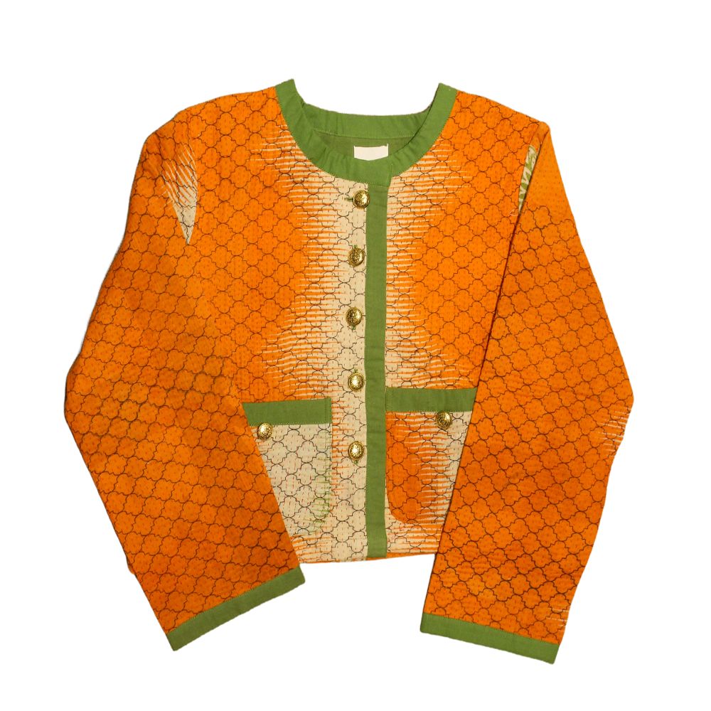 Uniek Kantha Jasje Oranje