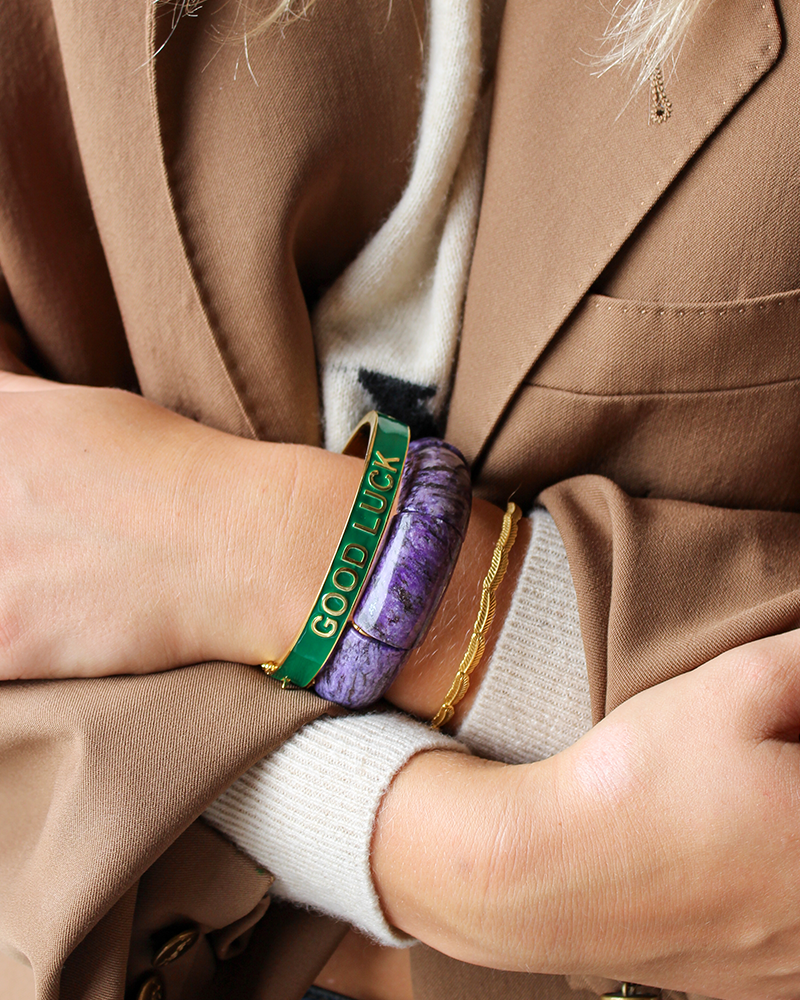 Paarse Agaat Edelsteen Armband